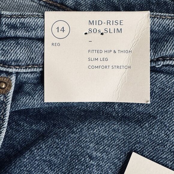 SOLD Universal Thread Mid Rise 80s Slim Jeans 14 (33x27.5) Blue Button Fly Women - Picture 7 of 12